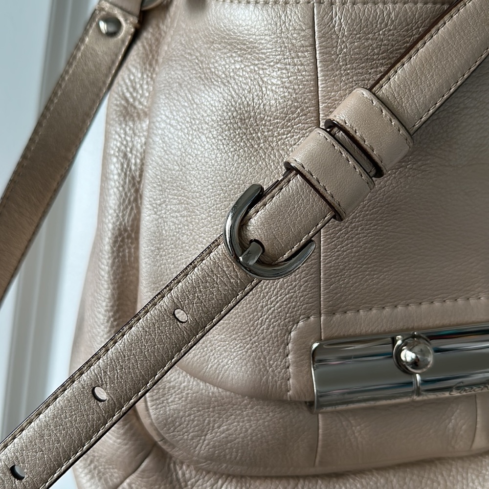 Coach KRISTIN Hobo Metallic Leather Bag/Purse Gold / Tan - Picture 6 of 12